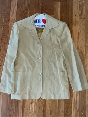 BASCO Women’s  Notch Collar Silk & Linen Blend Blazer Size 8